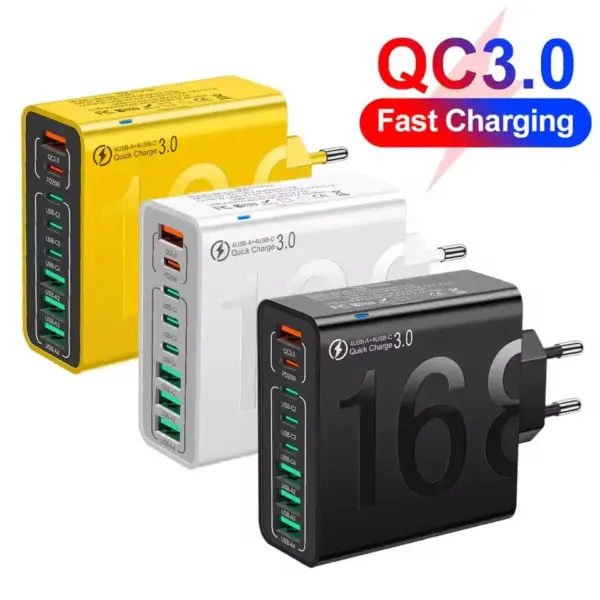 150W USB C Charger Multi Port PD Type C Fast Charging Wall Charger For iPhone Samsung Xiaomi Phone 8 Ports EU/US/KR Plug Charger
