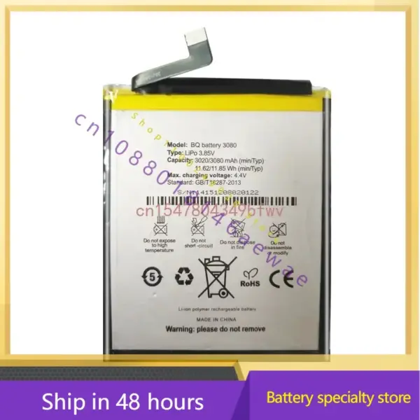 3080mAh Replacement Battery For BQ Aquaris U plus/U Lite