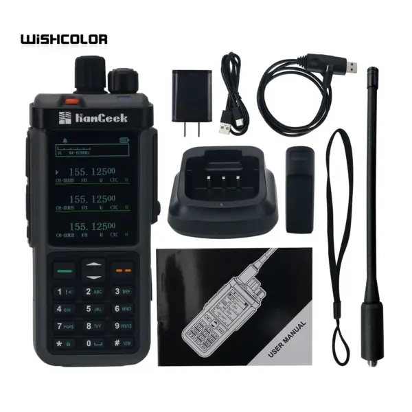 HamGeek UV-98 Plus 10W 1024CH Walkie Talkie VHF UHF Transceiver (Standard Version) w/ 3-Section Display