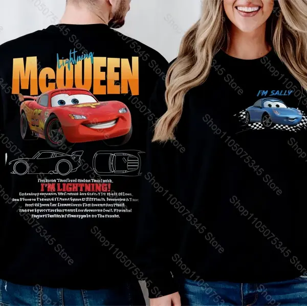 Fun Sally I'm Lightning Mcqueen Car Printed Sweatshirt Men Women Autumn and Winter Clothing Love Gift for Couple Unisex Hoodie