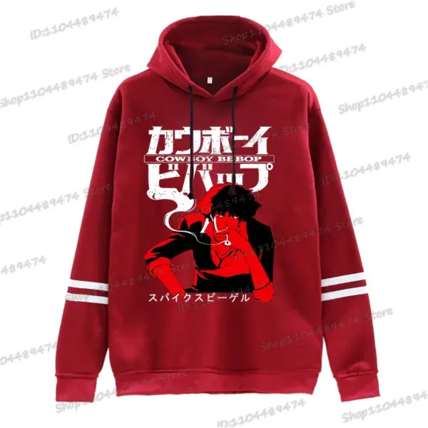 New Hot Selling Men Hoodie Cowboy Bebop Spike Spiegel Anime Character Print Sweatshirt Street Retro Female Male Vintage Hoodies
