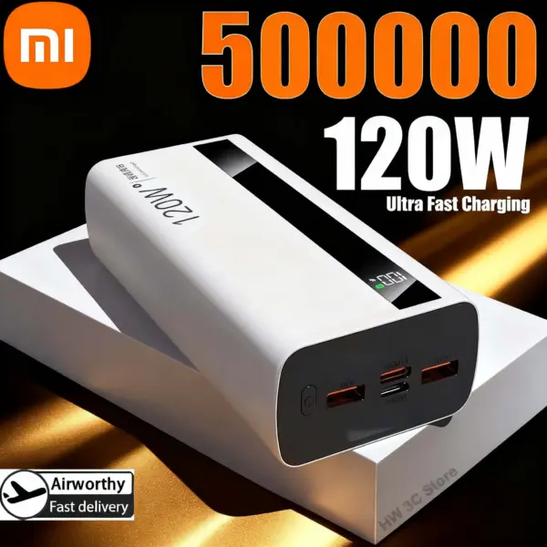 Xiaomi 500000mAh Power Bank High Capacity Super Fast Charging 120W Power Bank Portable Battery Charger For iPhone Samsung Huawei
