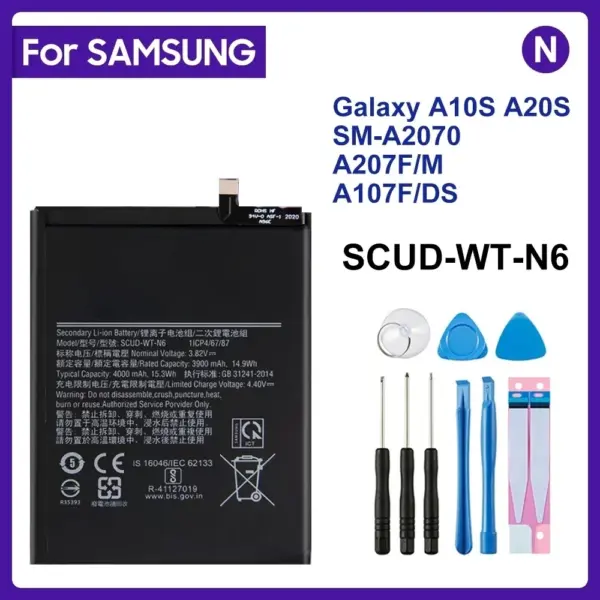 Phone Battery SCUD-WT-N6 For Samsung Galaxy A10s A20s Honor Holly 2 Plus SM-A207 Replacement Battery 4000mAh