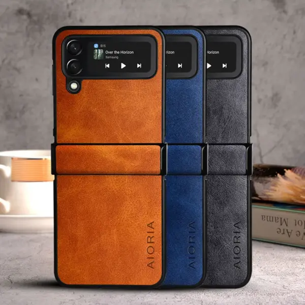 Case for Samsung Galaxy Z Flip 4 7 6 5 3 Flip4 5G coque Luxury Vintage leather Protective cover for samsung galaxy z flip 4 case