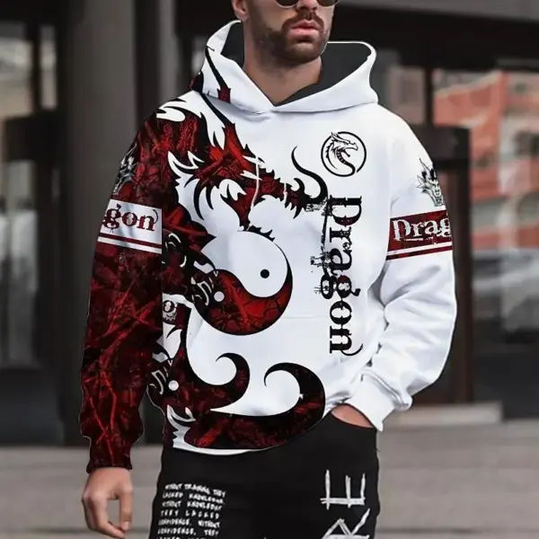 New Man Hoodie for Man Dragon Graphic 3D Print Hooded Shirt sweatshirt Pullover Clothing Fashion Autumn oversized Long Sleeve