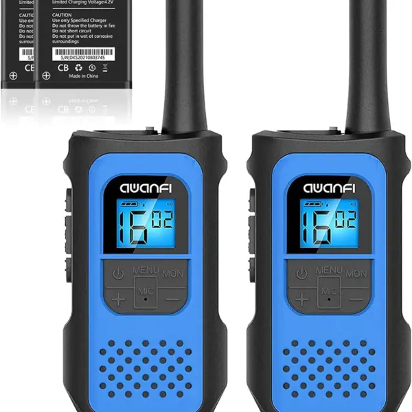 AWANFI Walkie Talkies 2 Packs with 1200 mAh Li-ion Battery, 16 Channels Rechargeable for Kids&Adults, Gifts