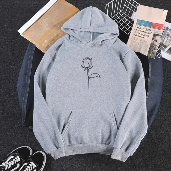 2025 Korean Style Spring Summer New Couple Sweatshirt Hoodie Loose Fit Simple Printing Graffiti Thickness Fleece