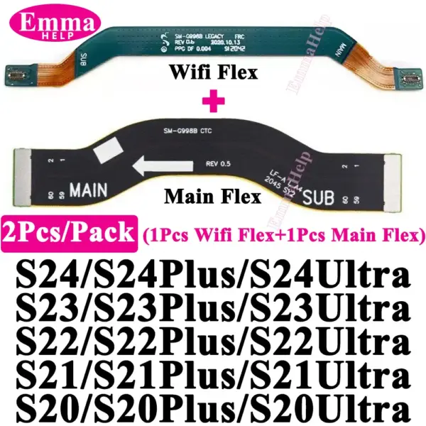 2Pcs Wi-Fi Signal Antenna Main Board Connector Motherboard Main Flex Cable For Samsung S20 S21 S24 Plus S22 S23 Ultra S928 S908