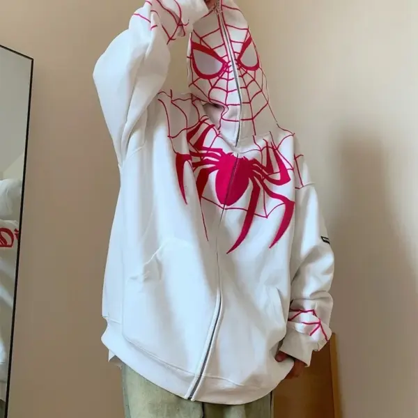 Original American Spiderman Embroidery Jacket Women's Autumn New Fashion Street Loose Match All Hoodie Sweatshirt