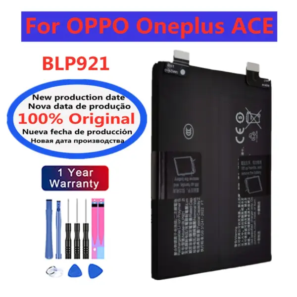 New 100% Original BLP921 Battery For ONEPLUS ACE / 1+ACE 4500mAh Capacity Mobile Phone Batteries
