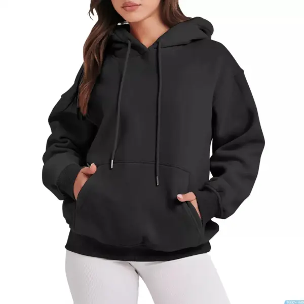 New 2025 Women's Hoodie Casual Loose Fleece Pocket Ladies Sweatshirt Cross-Border Comfortable Hooded Sweater Female Fashion