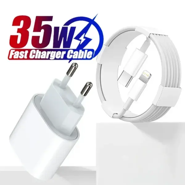 35w PD Fast Charger for iPhone 13 Pro 14 Plus 11 12 mini XS Max XR X iPad Air Quick Charging Cable USB-C Power Adapter