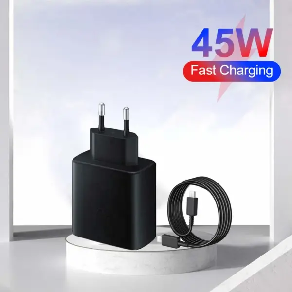 45W PD Charger For Samsung Galaxy S24 S23 S22 Quick Charge 3.0 USB C to Type C Cable Super Fast Charging Phone Adapter