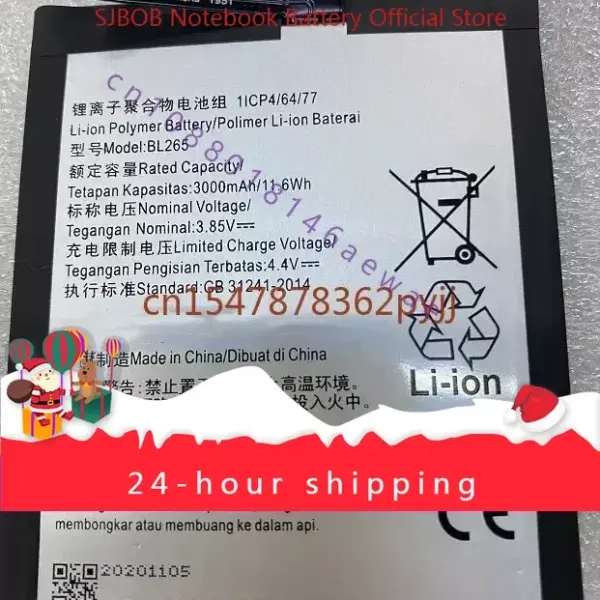 For Motorola Moto M Mobile Phone Battery Xt1662 Battery Lenovo Bl265 Brand New Battery