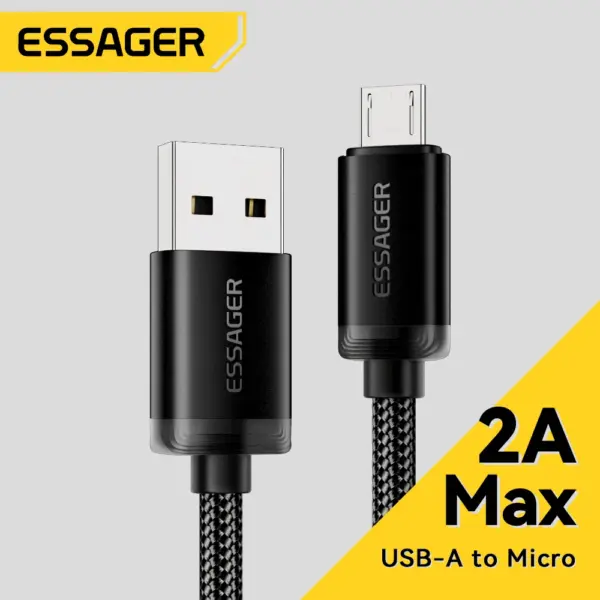 Essager Micro USB Cable Fast Charging Data Cable For Xiaomi Realme Huawei OPPO Samsung Mobile Phone Charger Cord USB Micro Wire
