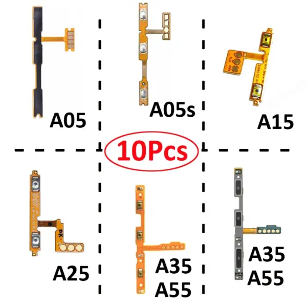 Phone Flex Cables For Samsung Galaxy A05 A05s A15 A25 A35 A55 A12 A13 New Power Volume On Off Button Internal Flex Cable Parts