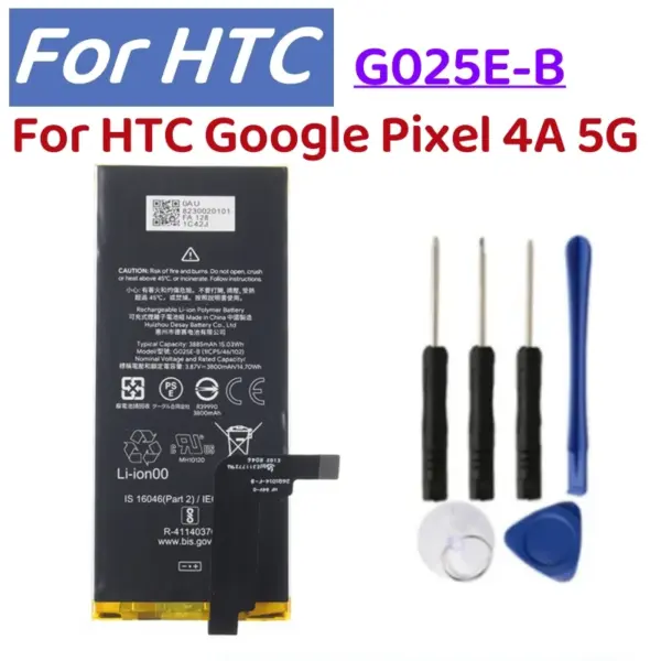 G025E-B for Pixel 4A 5G Phone Replacement Battery For HTC Google Pixel 4A 5G Batteries + free tools