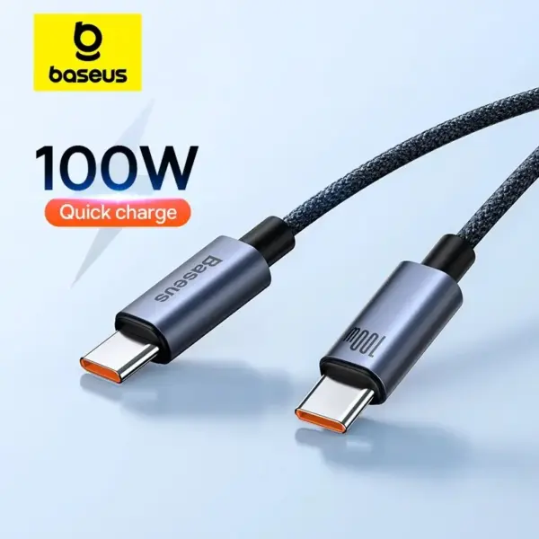 Baseus 100W USB C To Type C Cable For iPhone 16 15 Plus Pro Max PD Fast Charging Charger Cable For Macbook Xiaomi Samsung