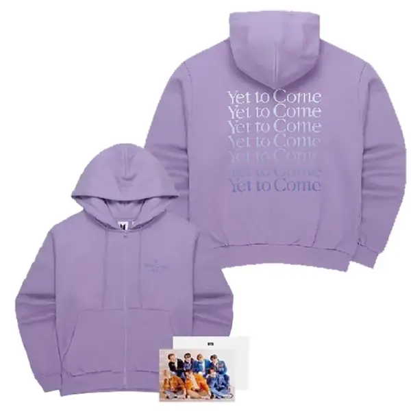 Busan Concert Youth Group Official Lavender Hoodie with Photo Yet to Come Sweatshirt Korean Female Street Style Clothing