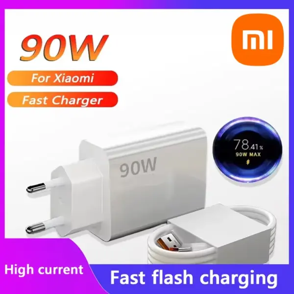 Xiaomi 90W Charger Fast Efficient Turbo Charging Wall Power Adapter 1/1.5/2 M 6A Type C Cable For Mi 15 14 Ultra Pro POCO X7 X6