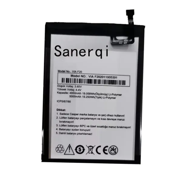 High Quality 5000mAh VIA F20 Mobile Phone Battery For casper via f20 Batteries