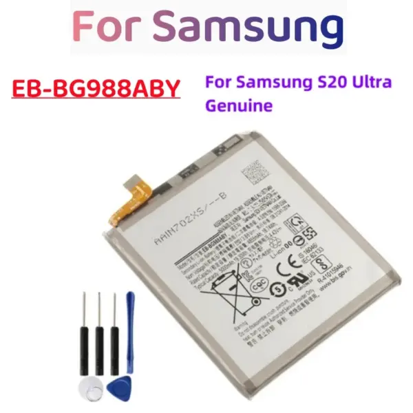 EB-BG988ABY 5000mAh Replacement Battery For Samsung Galaxy S20 Ultra , S20Ultra Mobile Phone Batteries + Tools