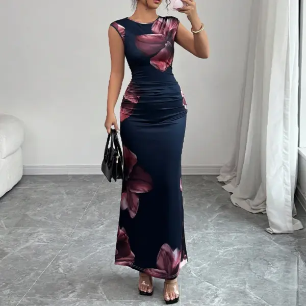 Sexy Bodycon Maxi Dresses For Women 2025 Summer Fashion Sleeveless O-neck Slim Long Party Dress Elegant Vestidos