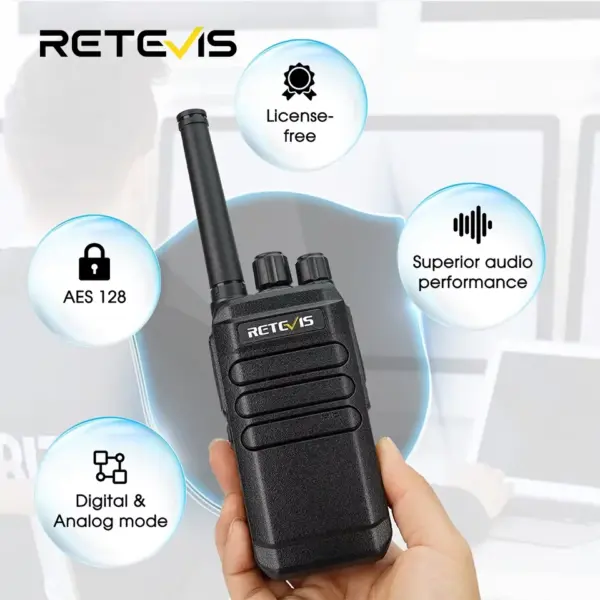 Retevis RT40 DMR Digital License-free Walkie Talkie PMR446 Analog Walkie-talkie 1 or 2 Pcs Portable Two-way Radio for Security