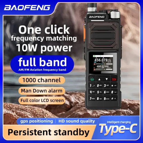 Baofeng UV-25 GPS Air Band Walkie Talkie 16w Wireless Copy Frequency NOAA Type-C Charger AM Long Range Ham Two Way Radio