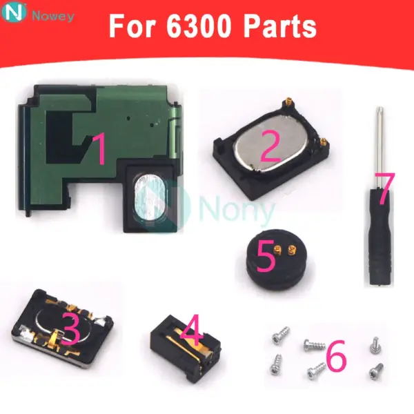 Nowey 6300 Antenna Housing For Nokia 6300 Phone Earpiece Microphone Speaker Screws Charging Power Port Cover Case