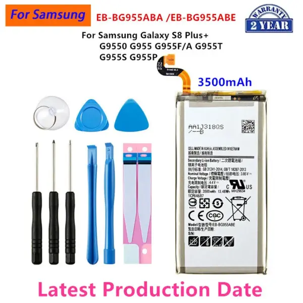 Brand New EB-BG955ABA EB-BG955ABE 3500mAh Battery For Samsung Galaxy S8 Plus+ G9550 G955 G955F/A G955T G955S G955P +Tools