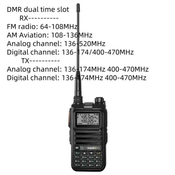 UV-4R DMR+Analog Dual Mode FM Walkie Talkie 2.5W Intelligent DSP Digital Noise Cancellation Radio