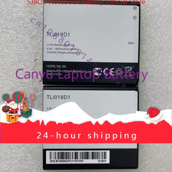 100% New 1800mAh TLi018D1 Battery For Alcatel One Touch Pop D5 Dual 5038x OT5038X Pop 3 5015D OT 5016 Bateria AKKU