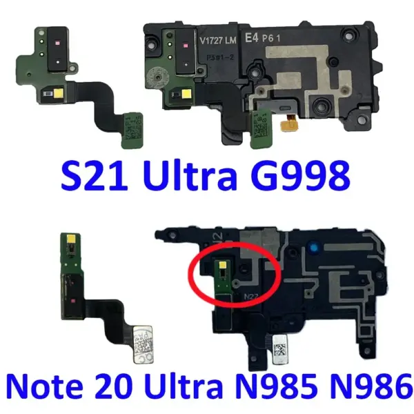 For Samsung Galaxy S22 S21 Note 20 Ultra G998 N985 S908 Antenna 5G Proximity Camera Distance Ambient Flash Light Sensor Flex