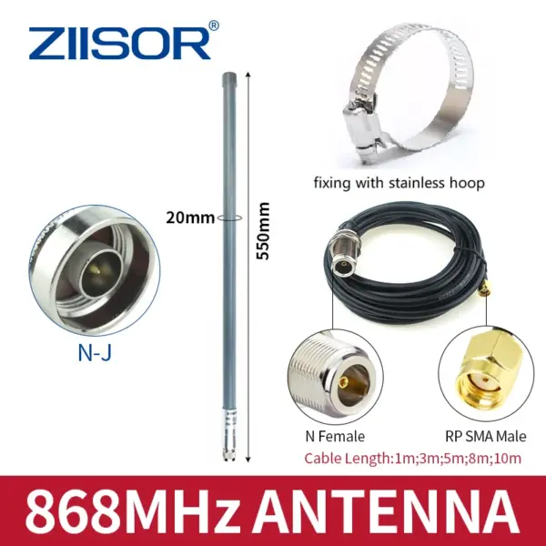 Outdoor LoRa Antenna 868 MHz for Meshtastic Helium Miner 868MHz Hotspot Antennas for Lorawan Long Range RP SMA Male with Cable