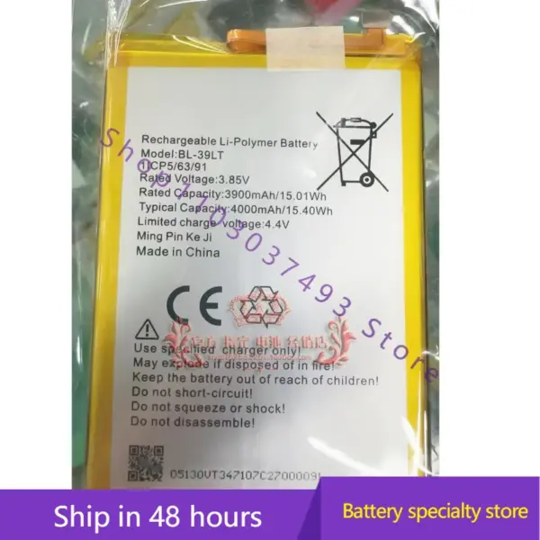 New High quality batteries For BL-39LT Infinix 3900/4000mAh mobile phone battery