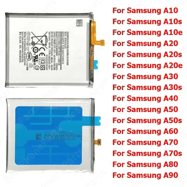 Battery For Samsung Galaxy A10 A10s A10e A20 A20s A20e A30 A30s A40 A50 A50s A60 A70 A70s A80 A90 5G Cellphone Li-lon Batteria