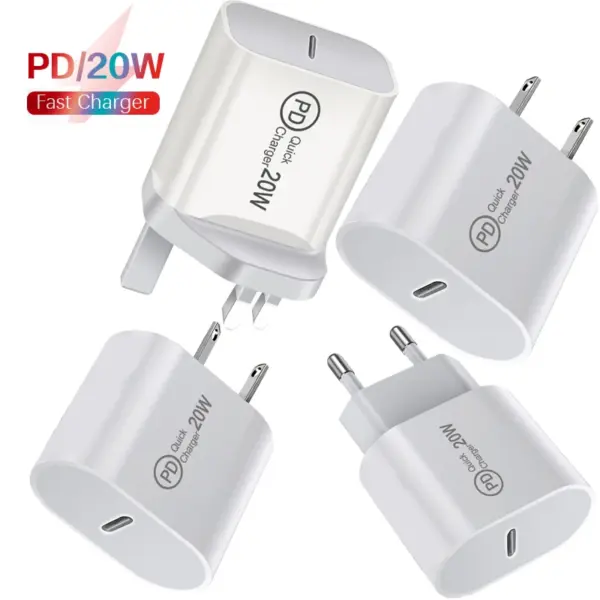 PD 20W Fast Charger For iPhone 14 13 12 11 15 Pro Max Phone Charger US/EU/AU Plug For Samsung Xiaomi HUAWEI