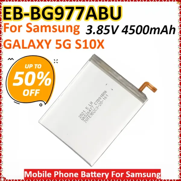 New EB-BG977ABU 3.85V 4500mAh 17.33Wh Mobile Phone Battery For Samsung GALAXY 5G Version S10X High Quality Rechargeable Battery