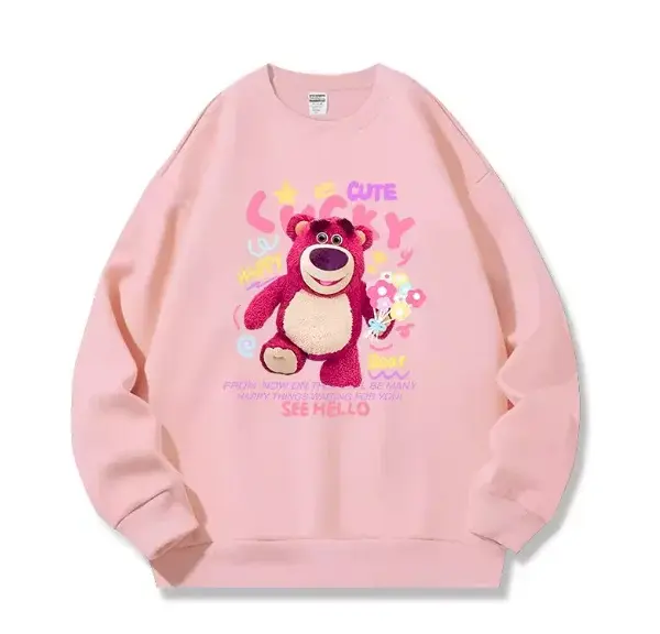 New Hot Selling Disney Strawberry Bear Toy Mobilization Surrounding Hoodies for Girls Autumn Women Men Same Clothing Jacket Top
