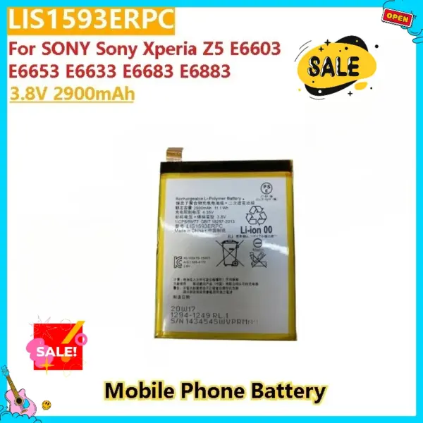 New High Capacity 3.8V 2900mAh Mobile Phone Battery LIS1593ERPC For SONY Sony Xperia Z5 E6603 E6653 E6883 E6633 E6683