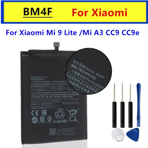 BM4F 4030mAh Battery For Xiaomi Mi A3 CC9 CC9e Mi 9 Lite High Quality Phone Replacement Batteries +Tools