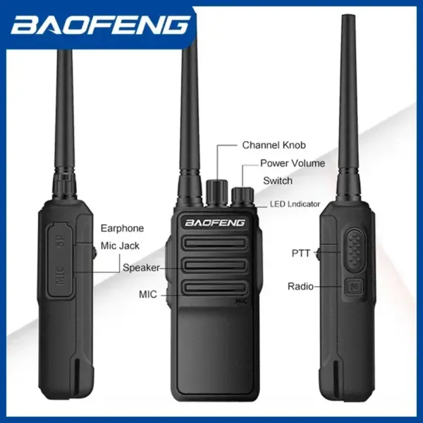 Baofeng BF-1904 Walkie Talkie USB C Charging UHF 400-520Mhz Professional Two Way Radio Portable CB Radios 16CH For Hunting Cafe