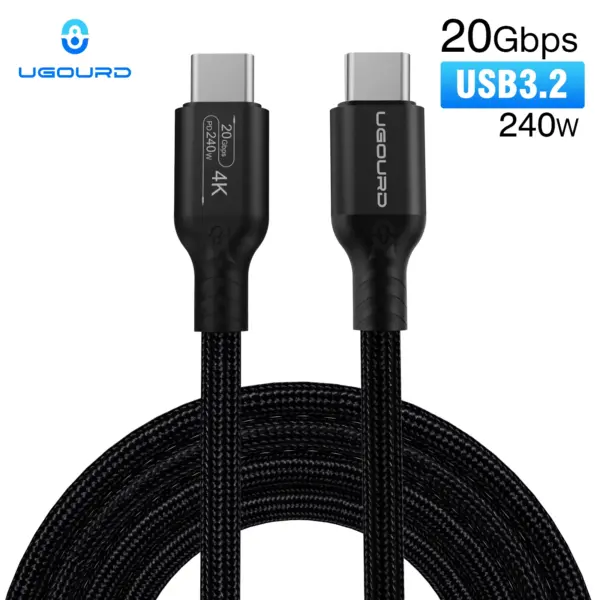 USB3.2 Gen2 20Gbps Type C to Type C Cable 240W Fast Charging Cord USB C SSD Hard Disk Cable USB3 5m max for MacBook Pro iPad Pro