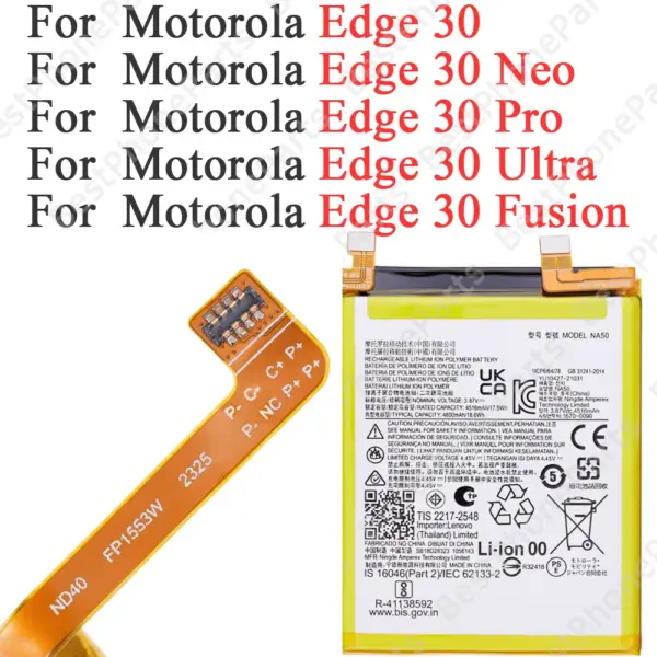 For Motorola Edge30 Edge30Pro Edge30Neo Edge30Ultra Edge30Fusion Cellphone Built-in Li-lon Li-Po Batteria Mobile Phone Parts