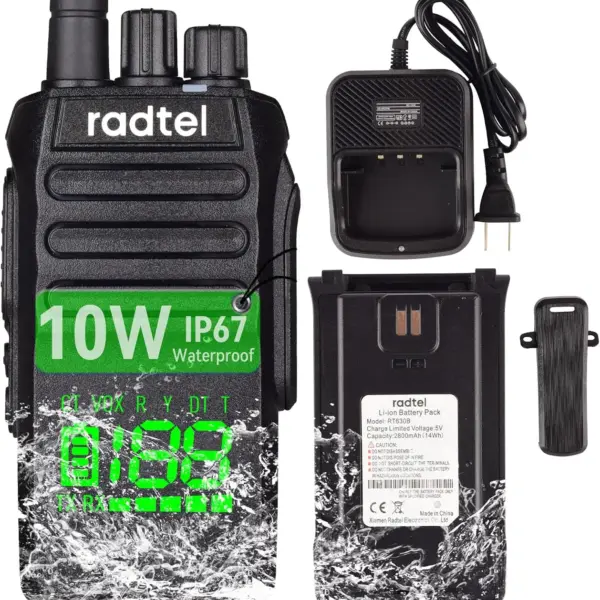 Radtel RT-493 10w IP67 Waterproof UHF 400-470Mhz Business Two Way Radio 199Ch Fast Copy Frequency Walkie Talkie usb-c