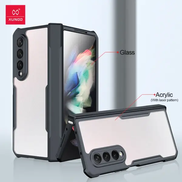 Xundd For Samsung Galaxy Z Fold 3 4 5 6 Fold 7 Foldable Case Airbag Anti-drop Camera Protect Acrylic&TPU Cover For 폴드5 케이스