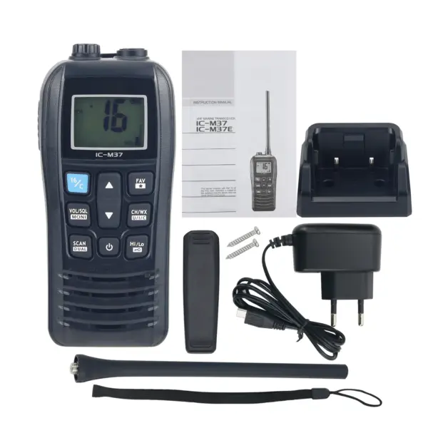 6W 5KM IC-M37 VHF Transceiver Handheld Marine Walkie Talkie VHF Radio Transceiver