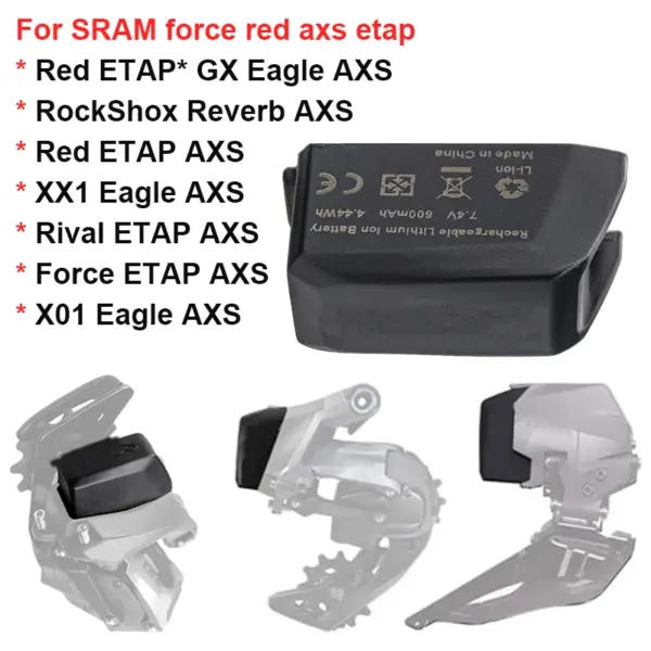 Brand-New 7.4V 600mAh 4.44Wh Battery for SRAM force XX1 X01 GX AXS red black axs etap