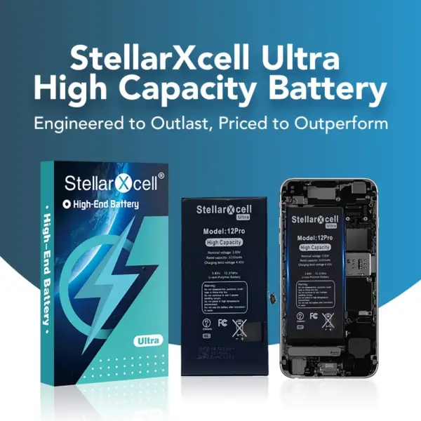 StellarXcell Ultra High Capacity Battery for iphone 7 8 Plus XS MAX XR 11 PRO 12 13 14 15 MINI Original BMS Flex 7037 TI
